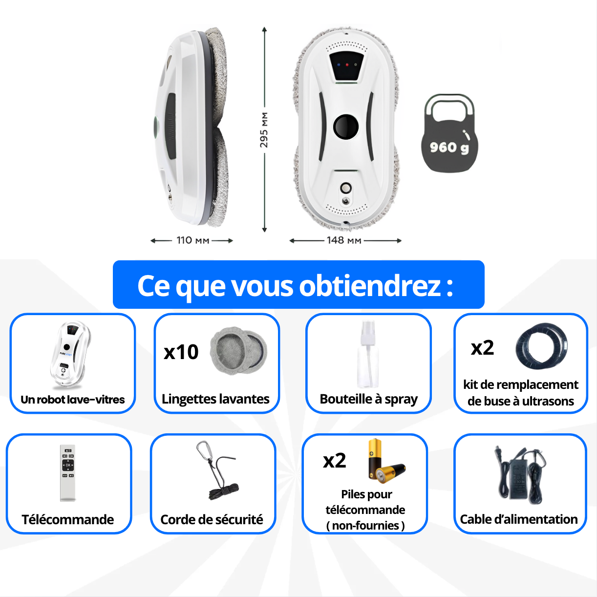 Robot Nettoyeur de Vitres Magique™